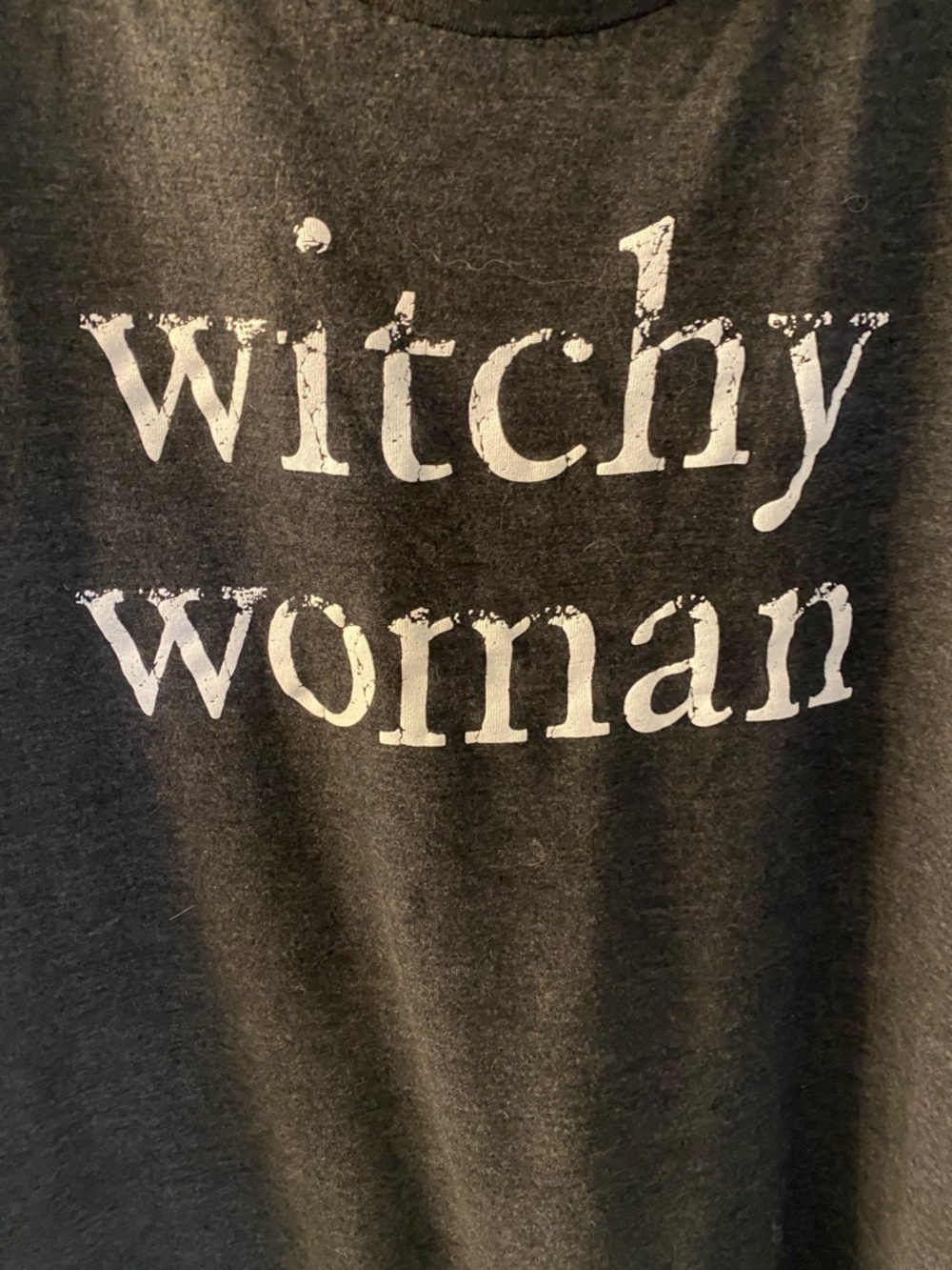 Witch  T-Shirt Dark Gray Graphic Tee with White Print